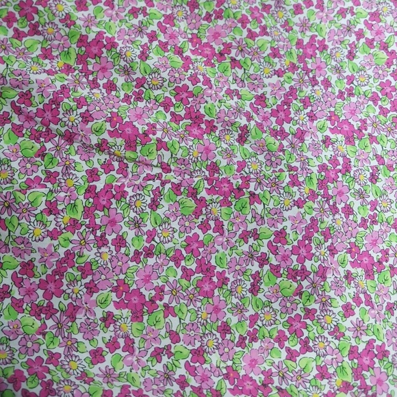 Pink & Green Floral Top M Sleeveless Button Front - Picture 8 of 8